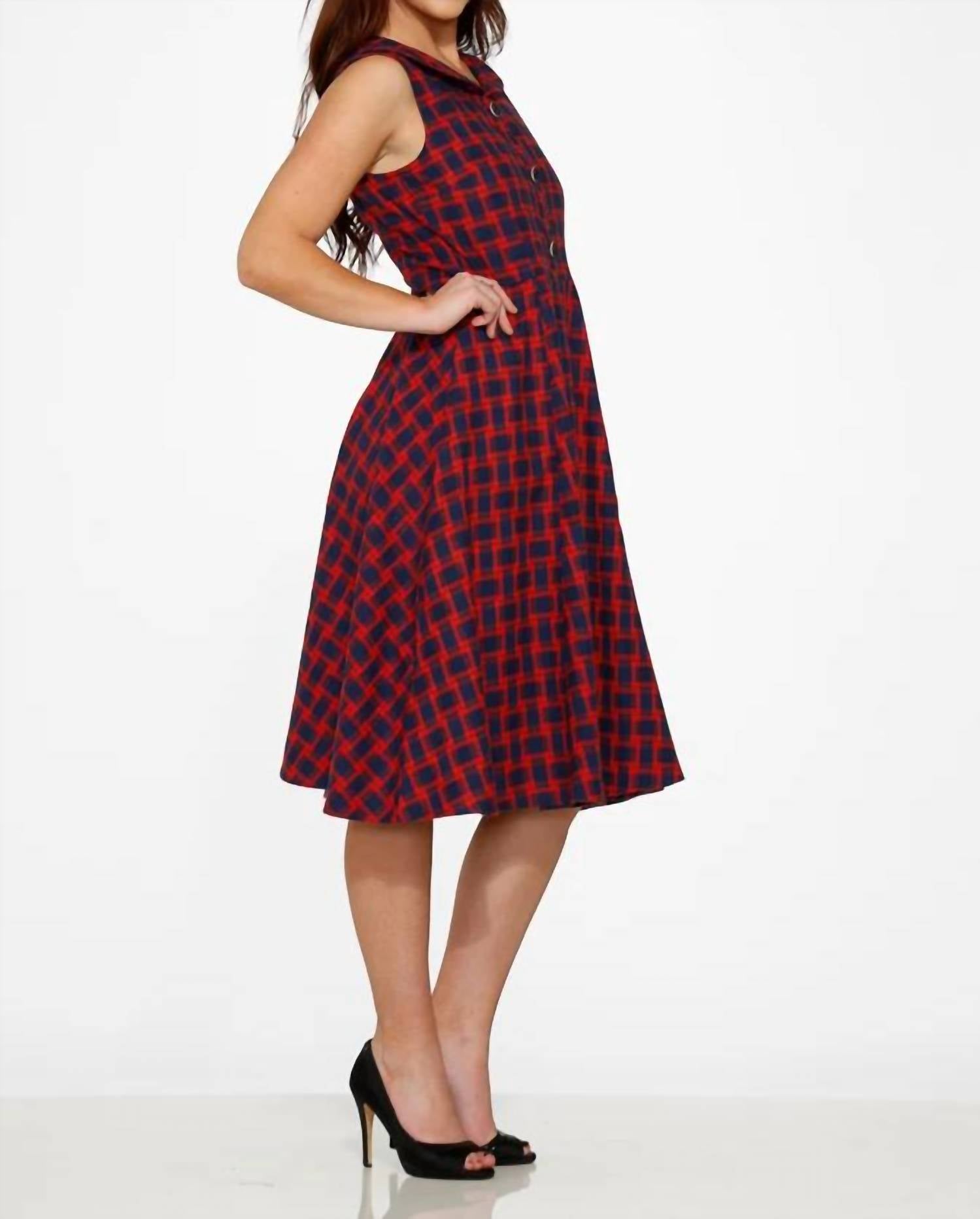Orchid Bloom - Plaid Swing Dress