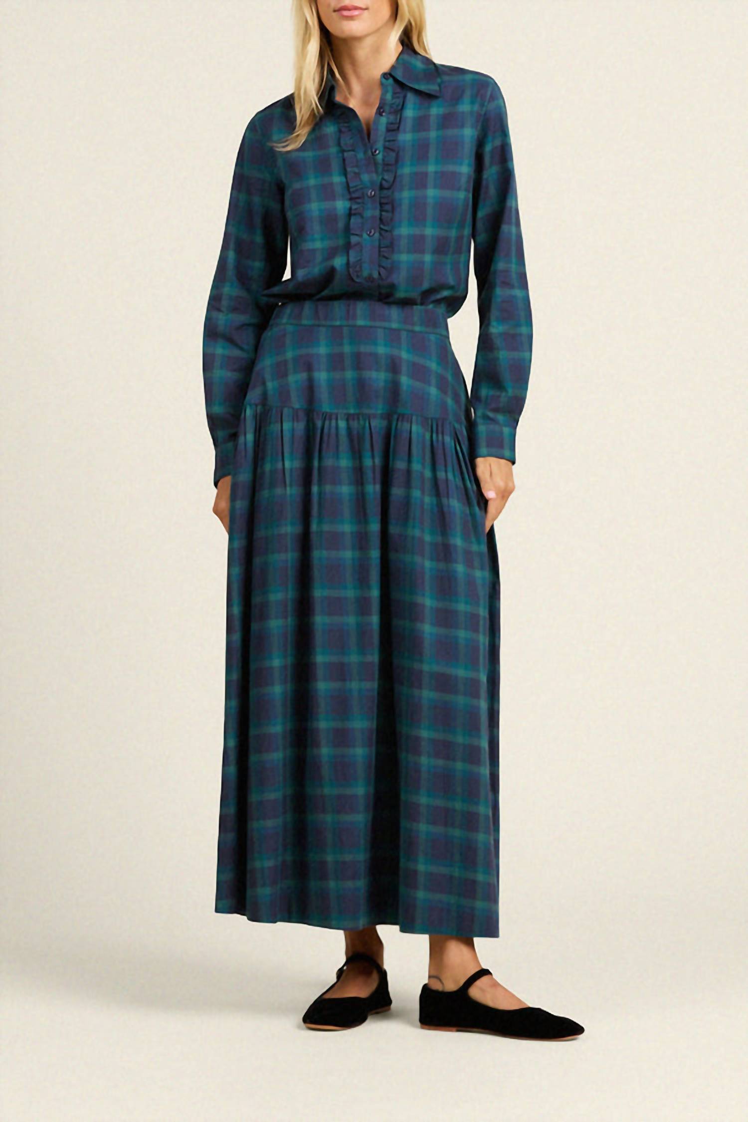 TROVATA Ava Shirt in nocturne plaid - women's shirt