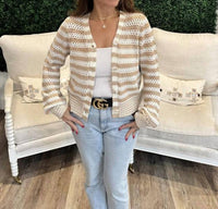 Elan - V-neck Striped Cardigan