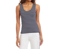 Karen Kane - Stripe Scoop Neck Double Layer Tank