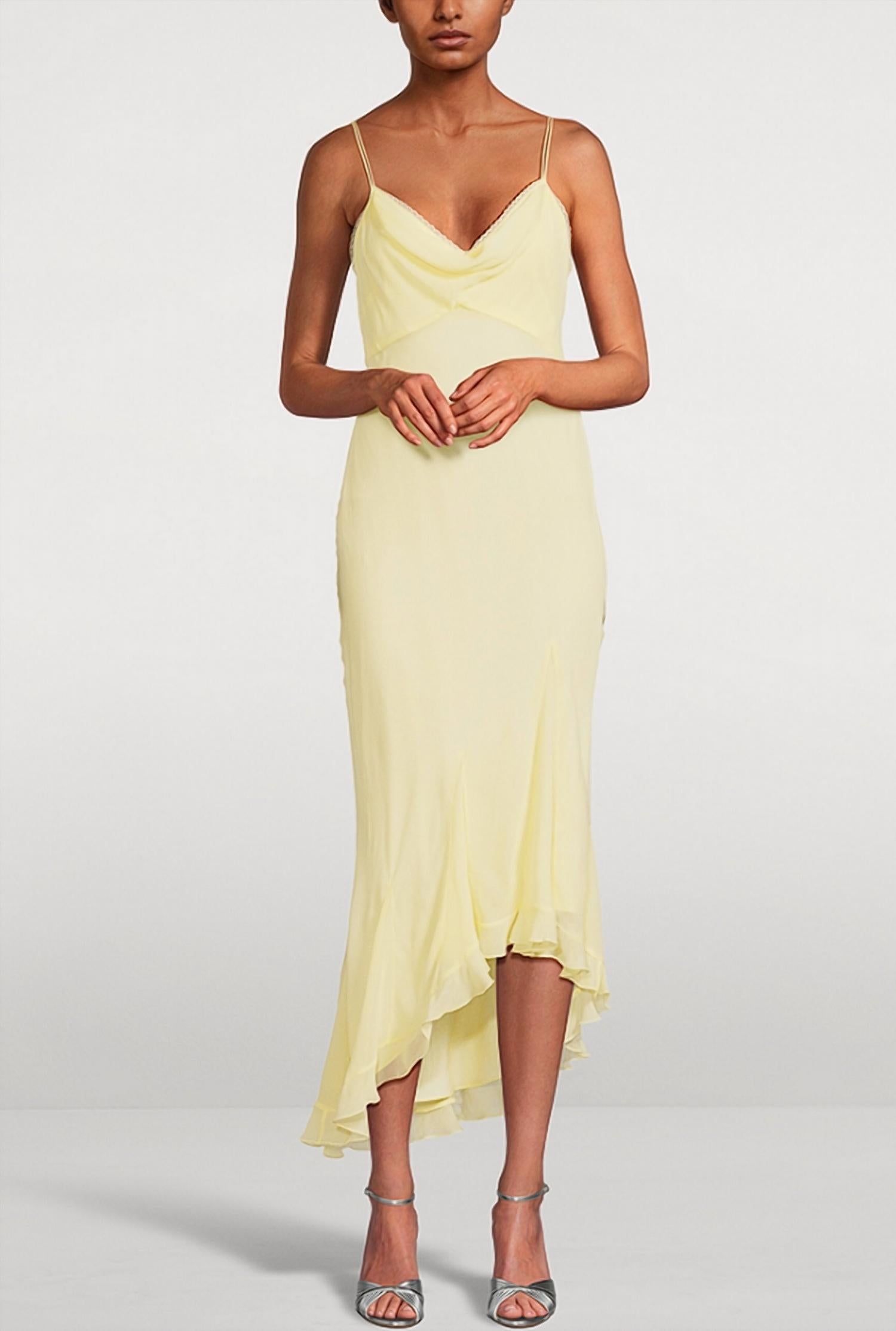 LoveShackFancy Chelsey Dress in citron - women's dress
