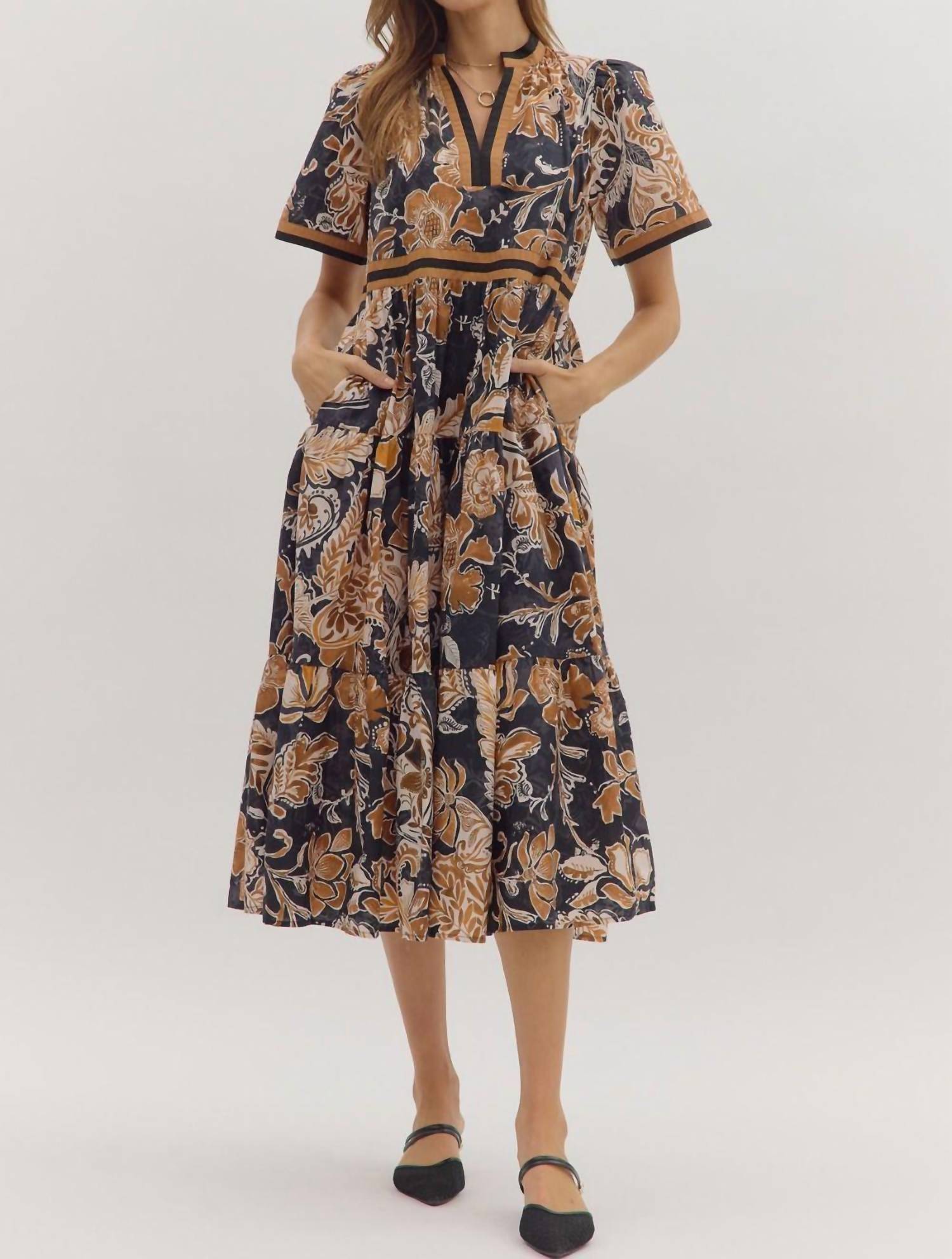 Entro - Midi Floral Dress