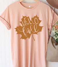 Kissed Apparel - Women's Hello Fall Leaf Graphic Tee