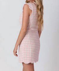Baby Pink - Scallop Cap Sleeve Mini Dress