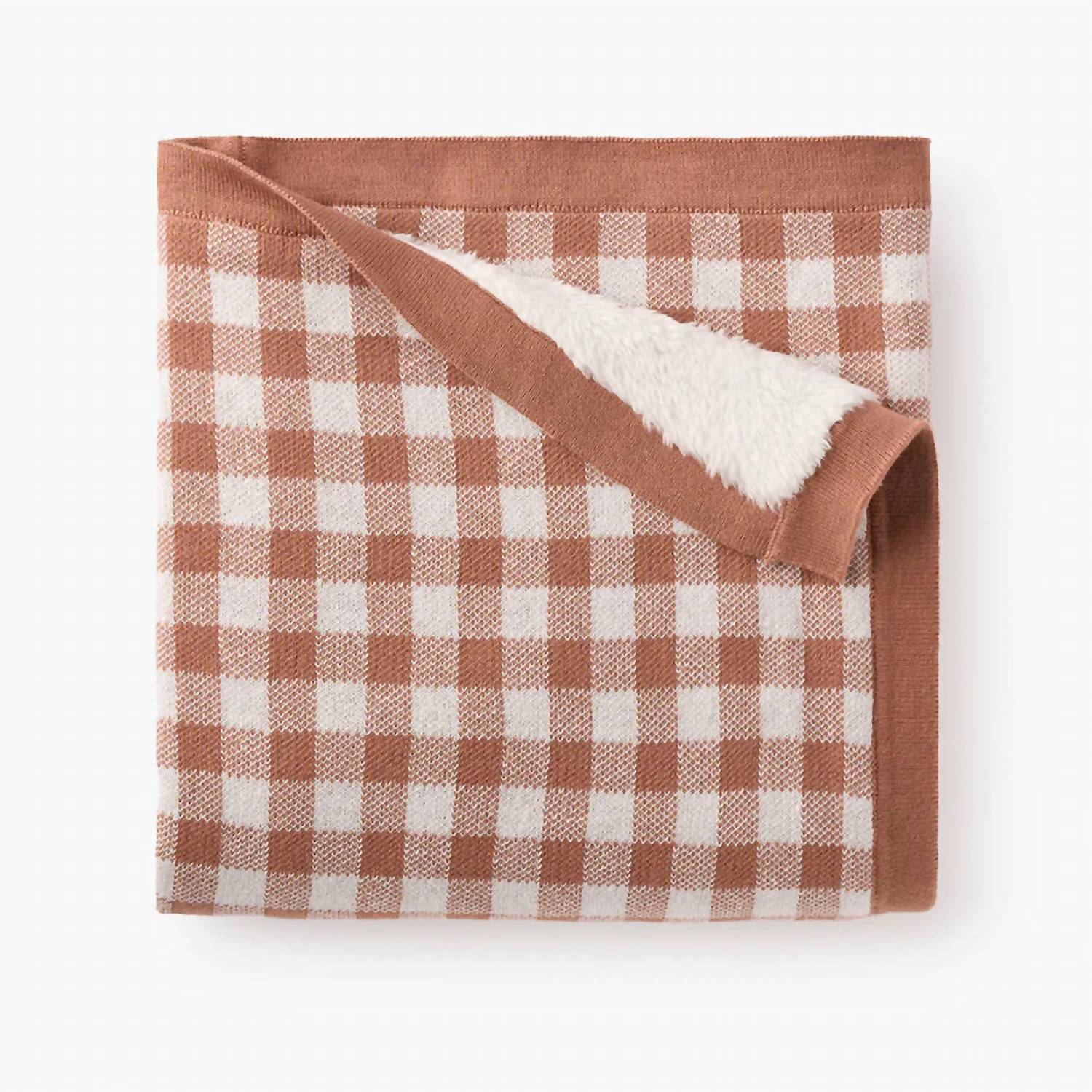 Elegant Baby - Kid's Gingham Fur Back Blanket