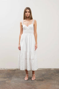 Moon River - Eyelet Detail Midi Dress