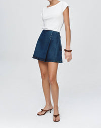 Marle Rivet Skirt in blue - women's skirt - alternate view