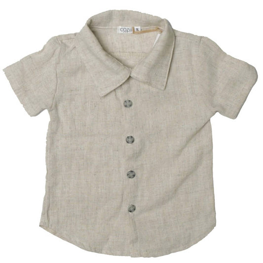 Cozii - Kids Linen Short Sleeve Button Down & Short Set