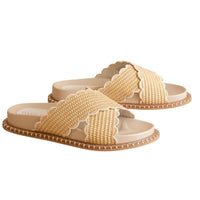 Oasis Society - Women's Fabby Double Strap Raffia Slide