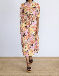BANJANAN Daffodil Dress in bouquet antique - women's dress - view 5
