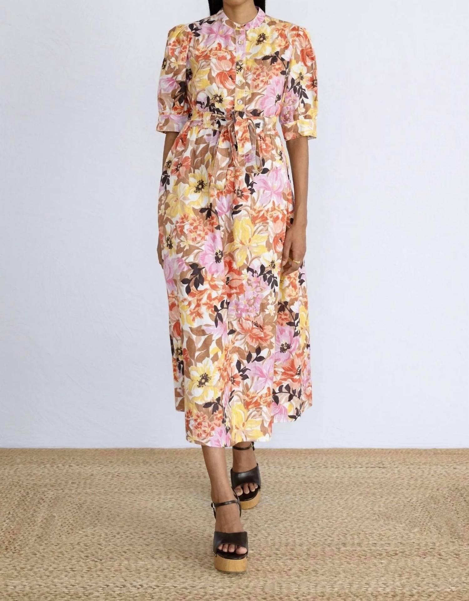 BANJANAN Daffodil Dress in bouquet antique - women's dress - view 5