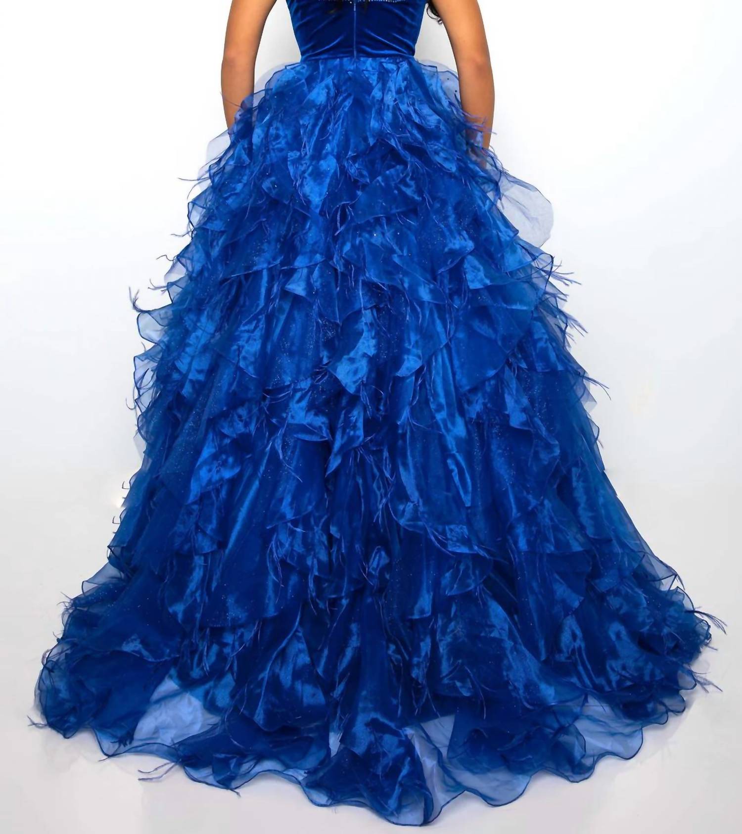 Ava Presley - Beaded Bodice Ruffled Tulle Ball Gown