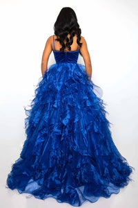Ava Presley - Beaded Bodice Ruffled Tulle Ball Gown