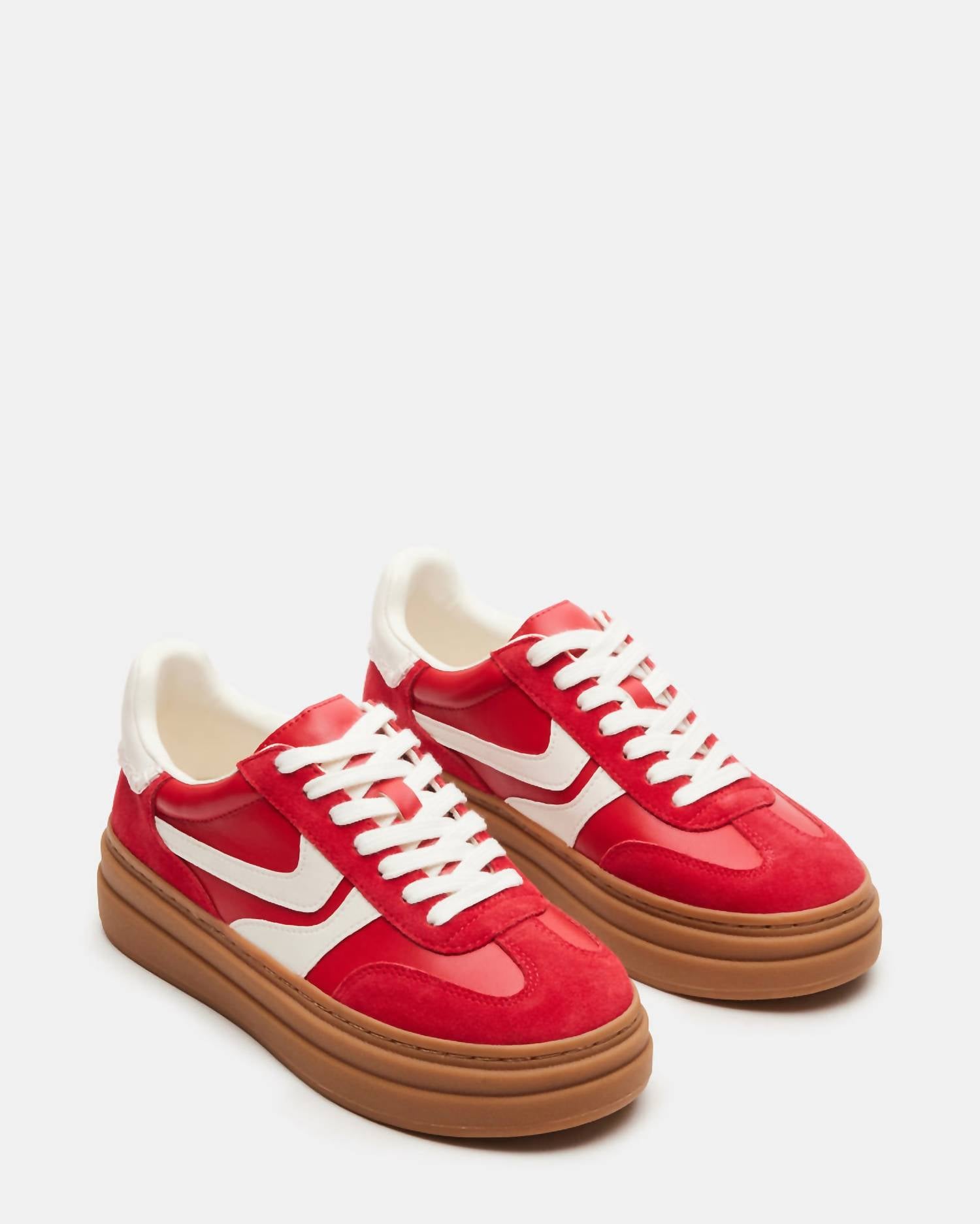 STEVE MADDEN Women's Dodge Sneakers in red - women's sneaker - detail view