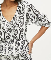 Rhode - Venus Double Ruffled V-neck Top