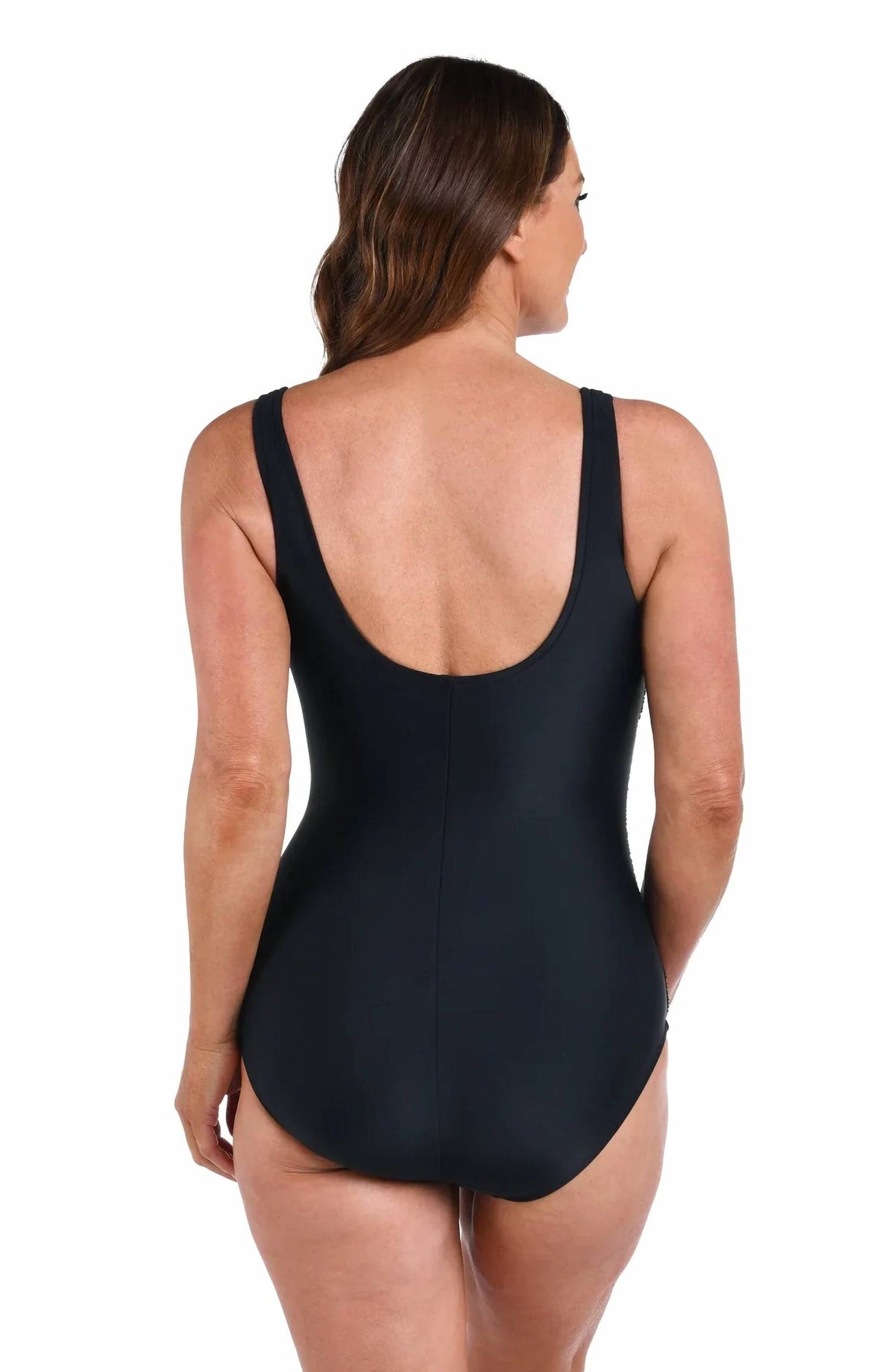 Maxine Of Hollywood - Solid Side Shirred One Piece Swimsuit