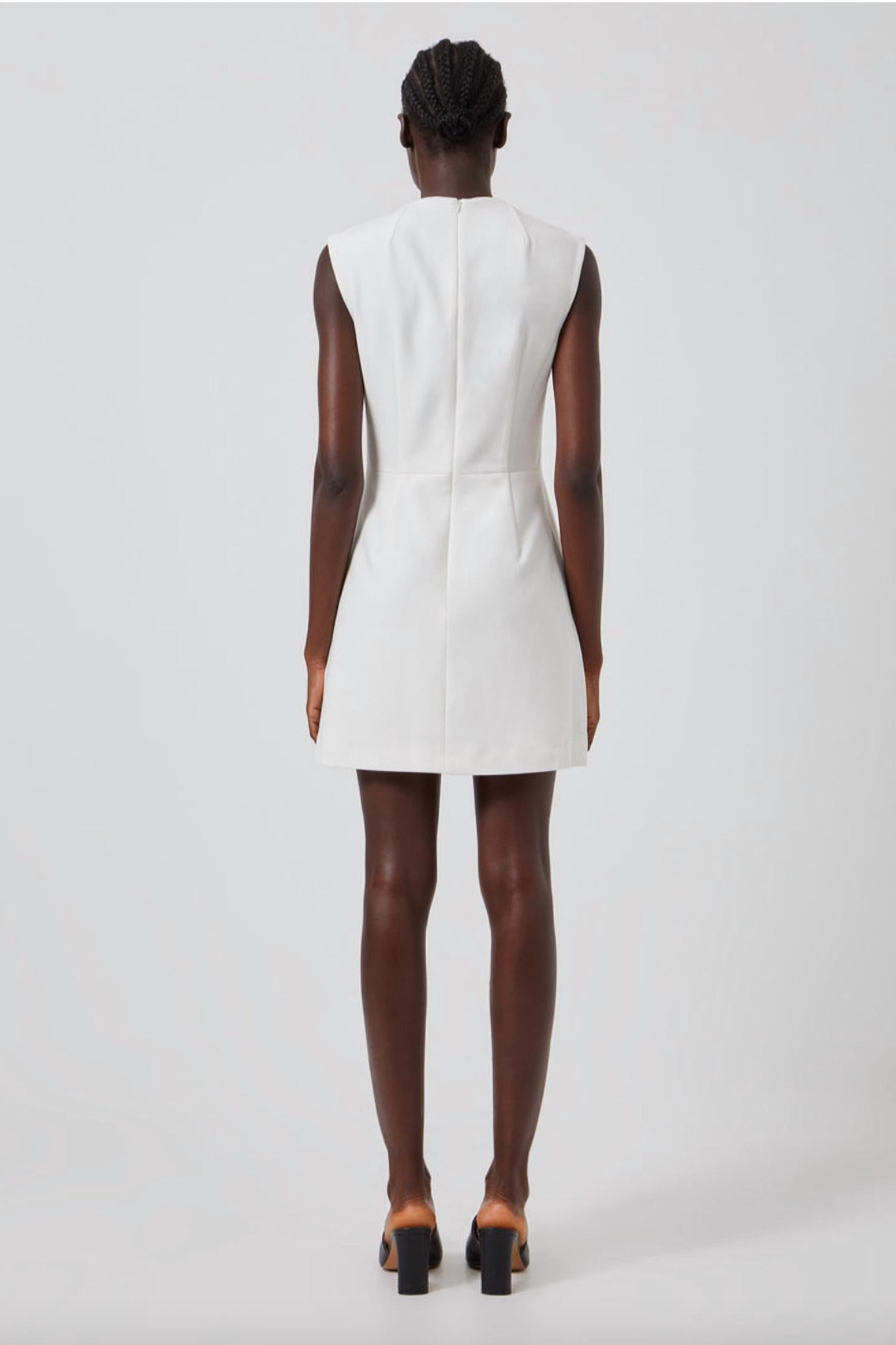 FRENCH CONNECTION Whisper Ruth Square Neck Dress in white - women's dress - detail view