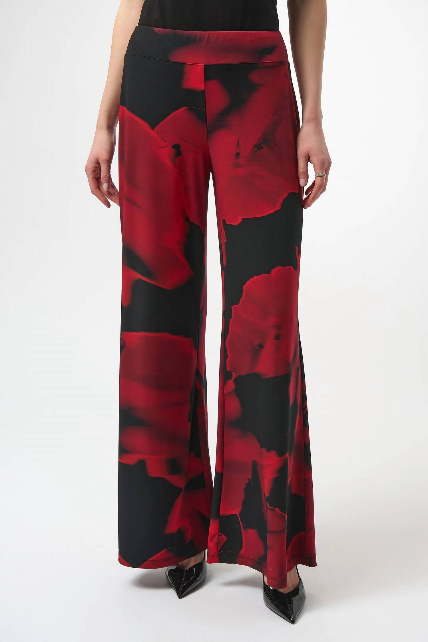 Joseph Ribkoff - ABSTRACT FLORAL PRINT WIDE LEG TROUSER