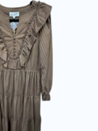 Listicle Women's Ruffle Tier Dress in brown - women's dress - detail view