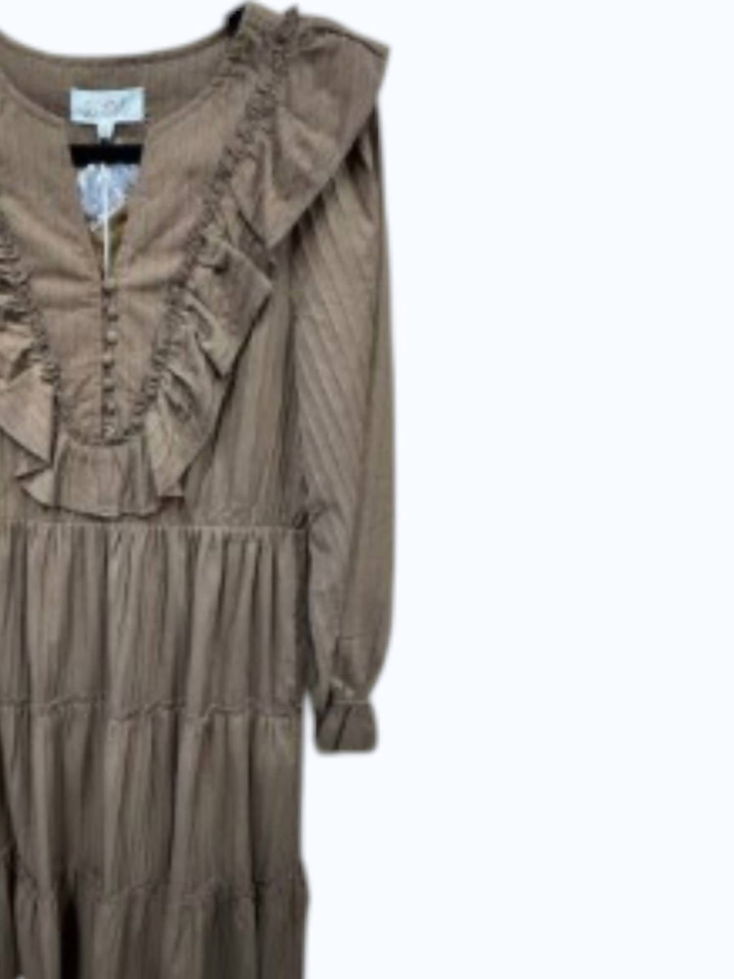 Listicle Women's Ruffle Tier Dress in brown - women's dress - detail view