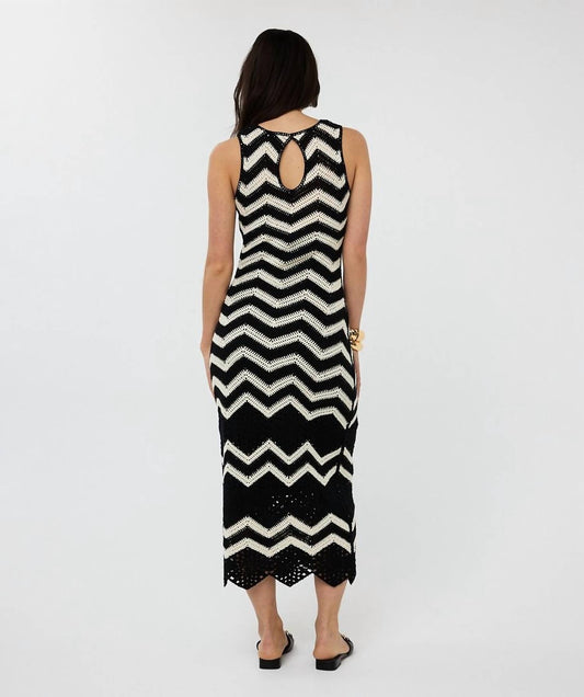 Esqualo - LONG CROCHET DRESS