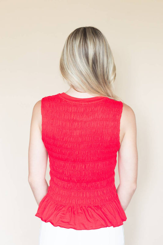 Anniewear - All American Flare Sleeveless Peplum Top