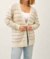 Be Cool - Striped Open-front Cardigan Curvy