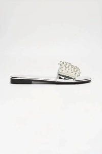 Cape Robbin - Women's Fara Pearl Studded Flat Sandal