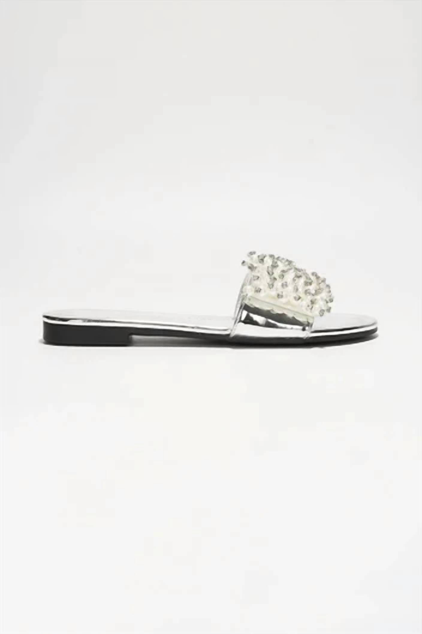 Cape Robbin - Women's Fara Pearl Studded Flat Sandal