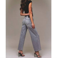 HIDDEN Nori High Rise Super Wide Leg Denim Jeans in grey - women's jeans - view 6