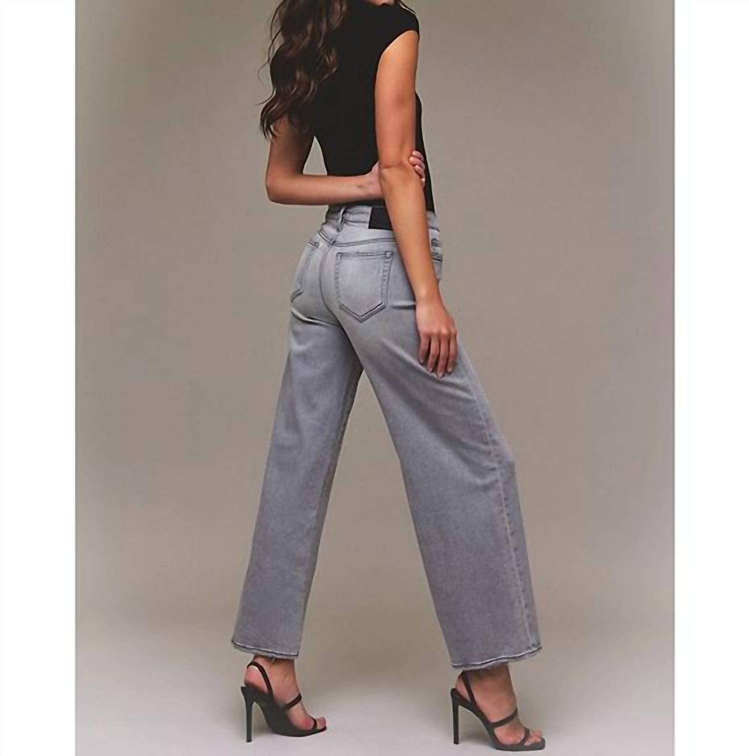 HIDDEN Nori High Rise Super Wide Leg Denim Jeans in grey - women's jeans - view 6