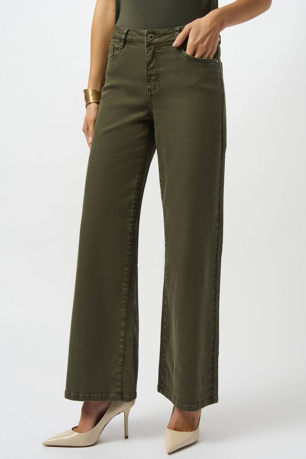 Joseph Ribkoff - Mid-rise Wide Leg Denim Jean