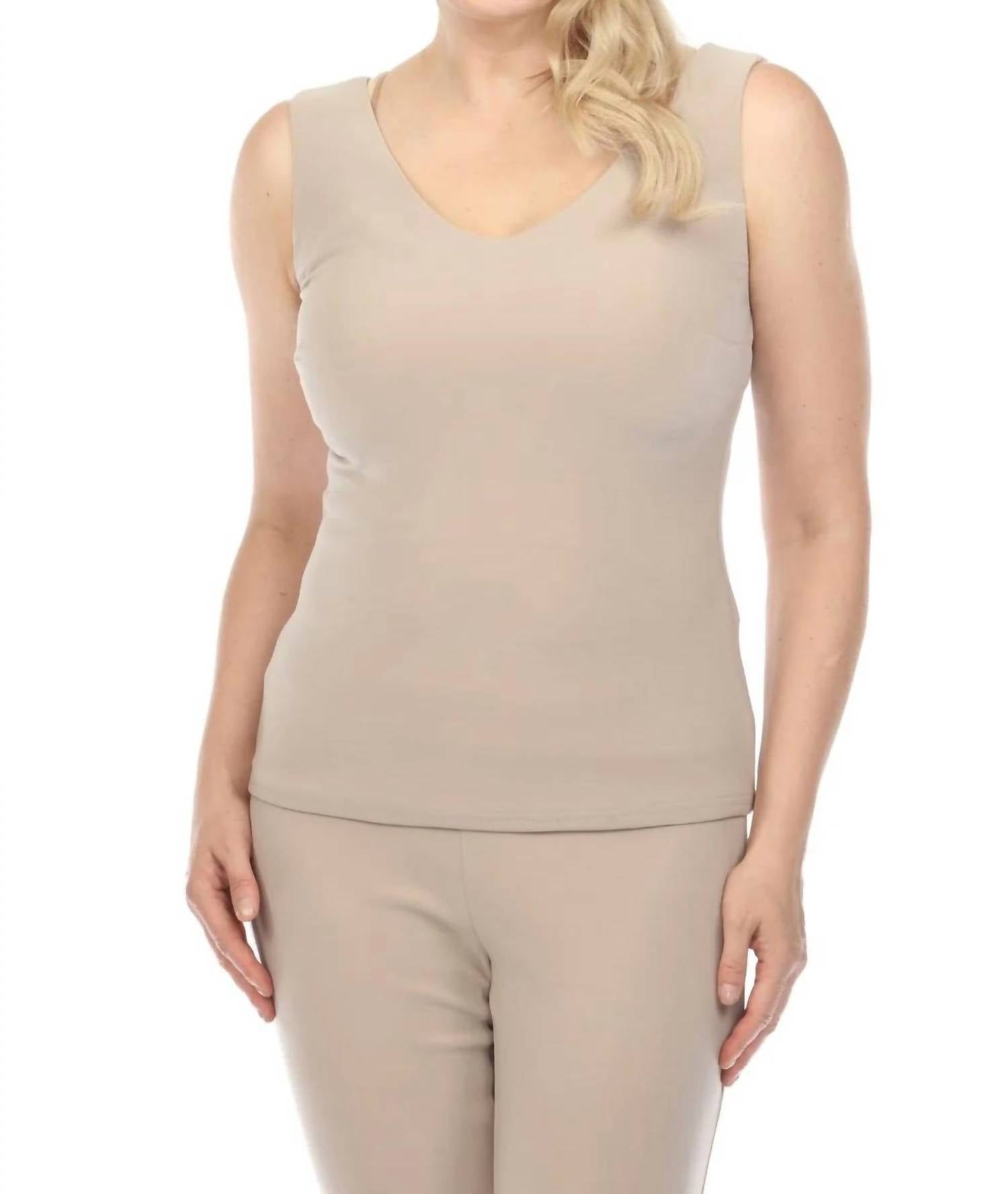 Joseph Ribkoff - V-neck Sleeveless Tank Top