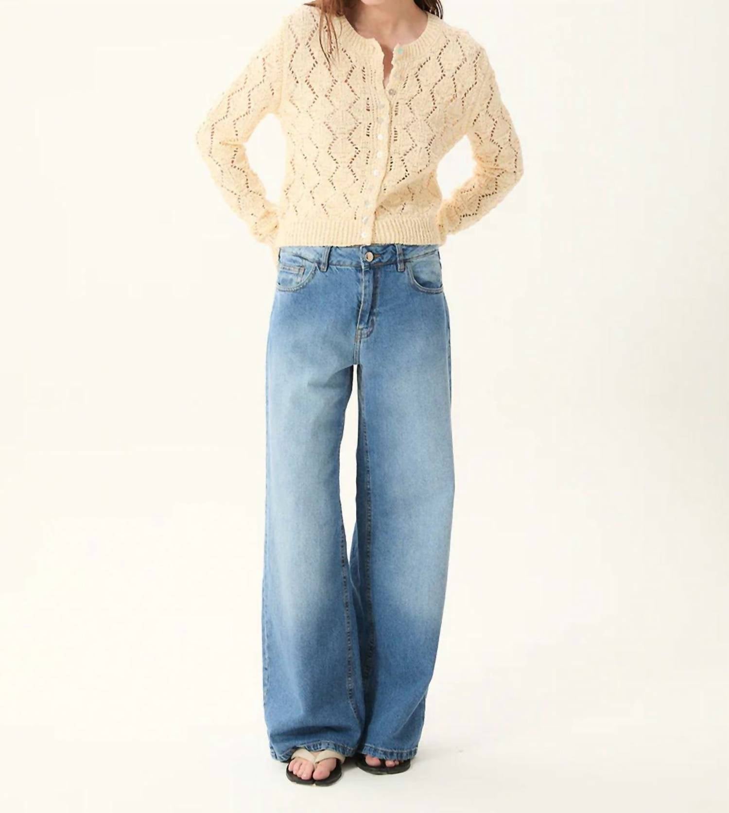 DELUC Gardenia Cardigan in ecru - women's cardigan - alternate view