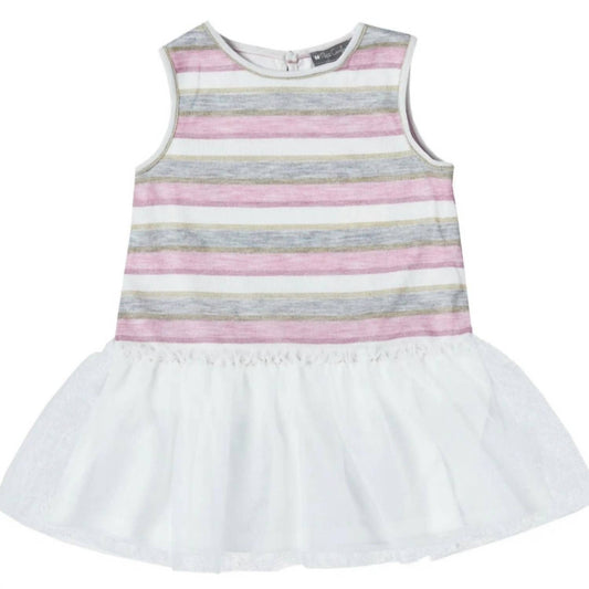 Petit Confection - Girls' Knit Striped Tulle Dress