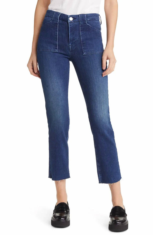 LE HIGH STRAIGHT TRAPUNTO JEANS