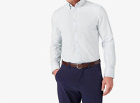 Mizzen + Main Leeward Classic Fit Long Sleeve Dress Shirt in sky triangle geo - men's shirt