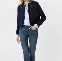 Ann Mashburn Megan Cardigan Jacket in navy boucle tweed - women's jacket