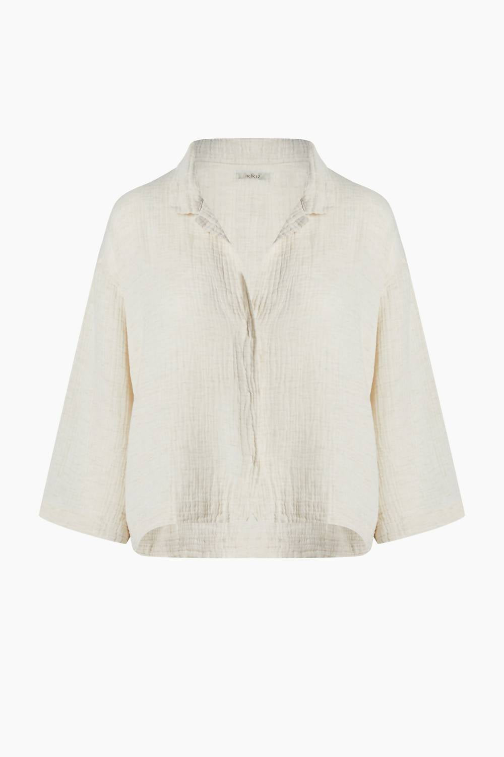 Ikikiz - Crinkle Collared Shirt