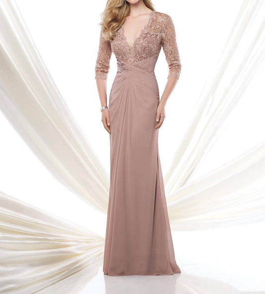Montage By Mon Cheri - Georgette Lace A-line Gown