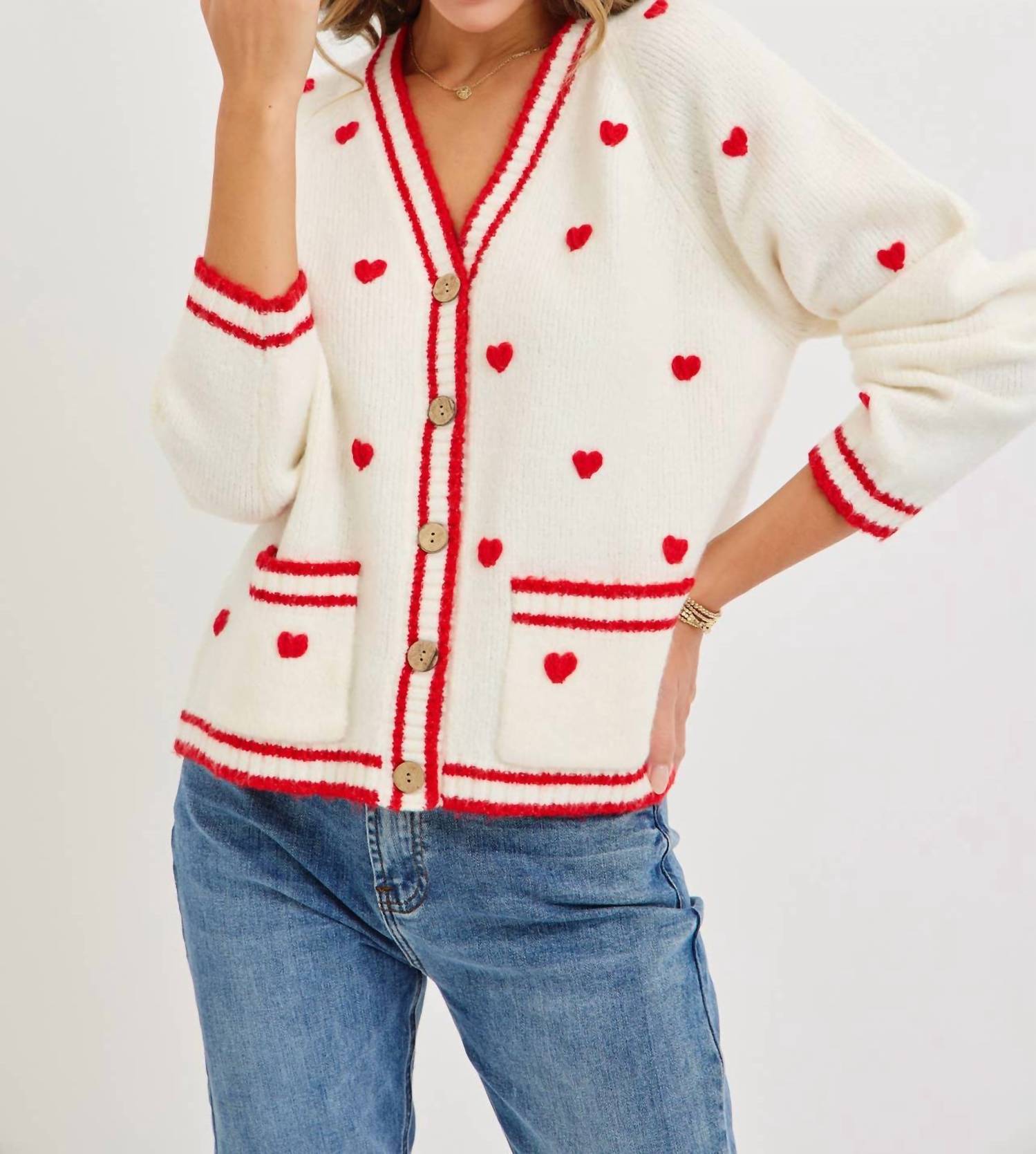 Sweet Lovely By Jen - SWEET VALENTINE HEART CARDIGAN