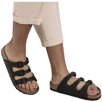 BIRKENSTOCK Women's Florida Soft Foot Bed Oiled Leather Sandals in black - women's sandal - view 4