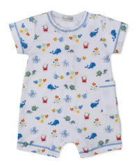Kissy Kissy - Boy's Ocean Antics Blue Short Playsuit
