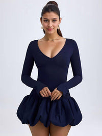 Oh Polly - Tallou Modal Drop-waist Bubble Hem Mini Dress