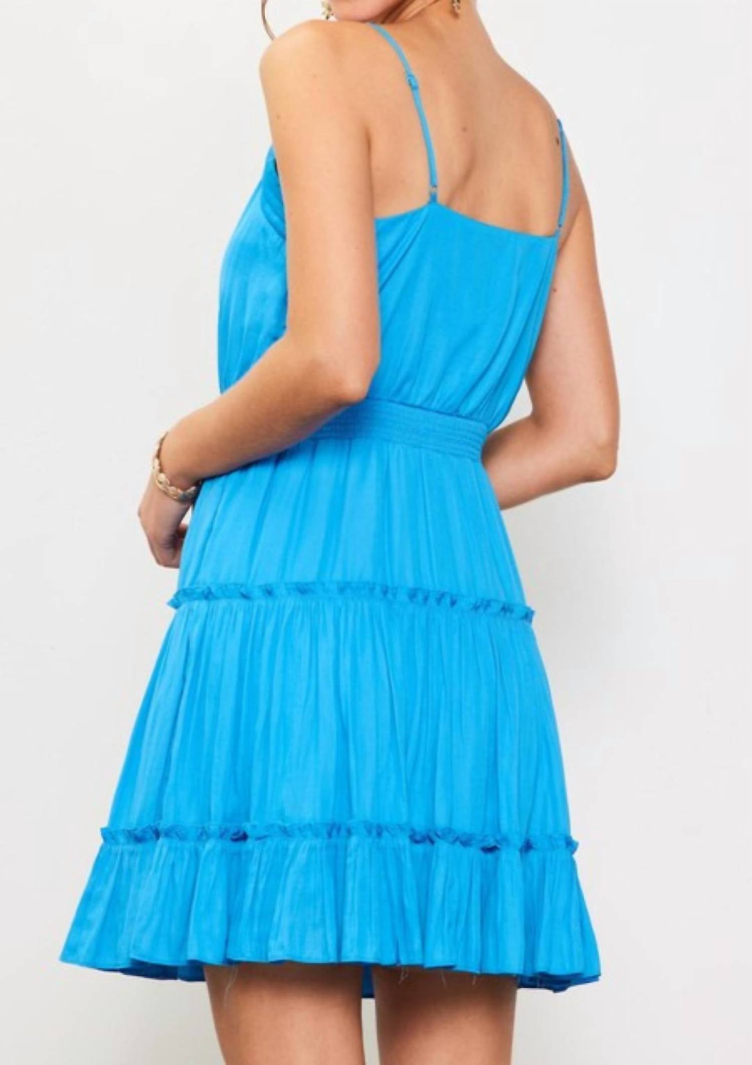 SKIES ARE BLUE Malibu Mini Dress in blue - women's dress - detail view