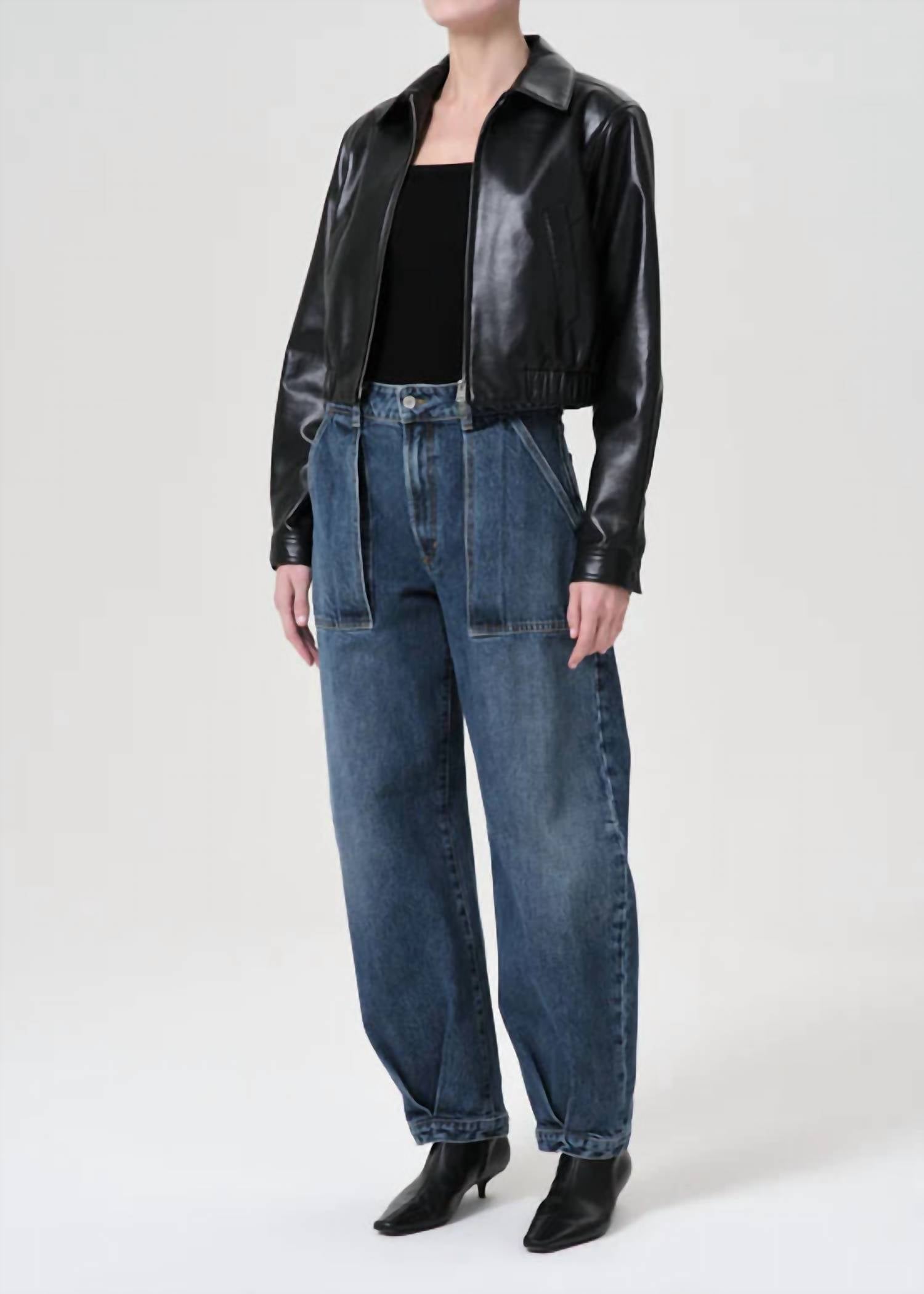 Agolde - Shoreditch Ski Club X Agolde Essie Recycled Leather Cropped Jacket