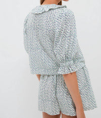 Hunter Bell - Imogen Ruffle V Neck Blouse
