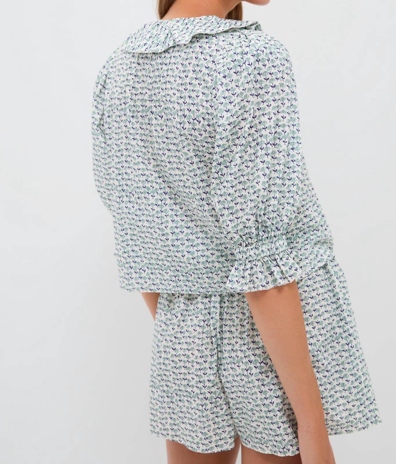 Hunter Bell - Imogen Ruffle V Neck Blouse