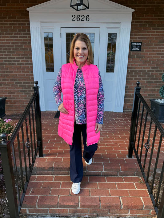 Lulu-B - Long Silver Puffer Vest