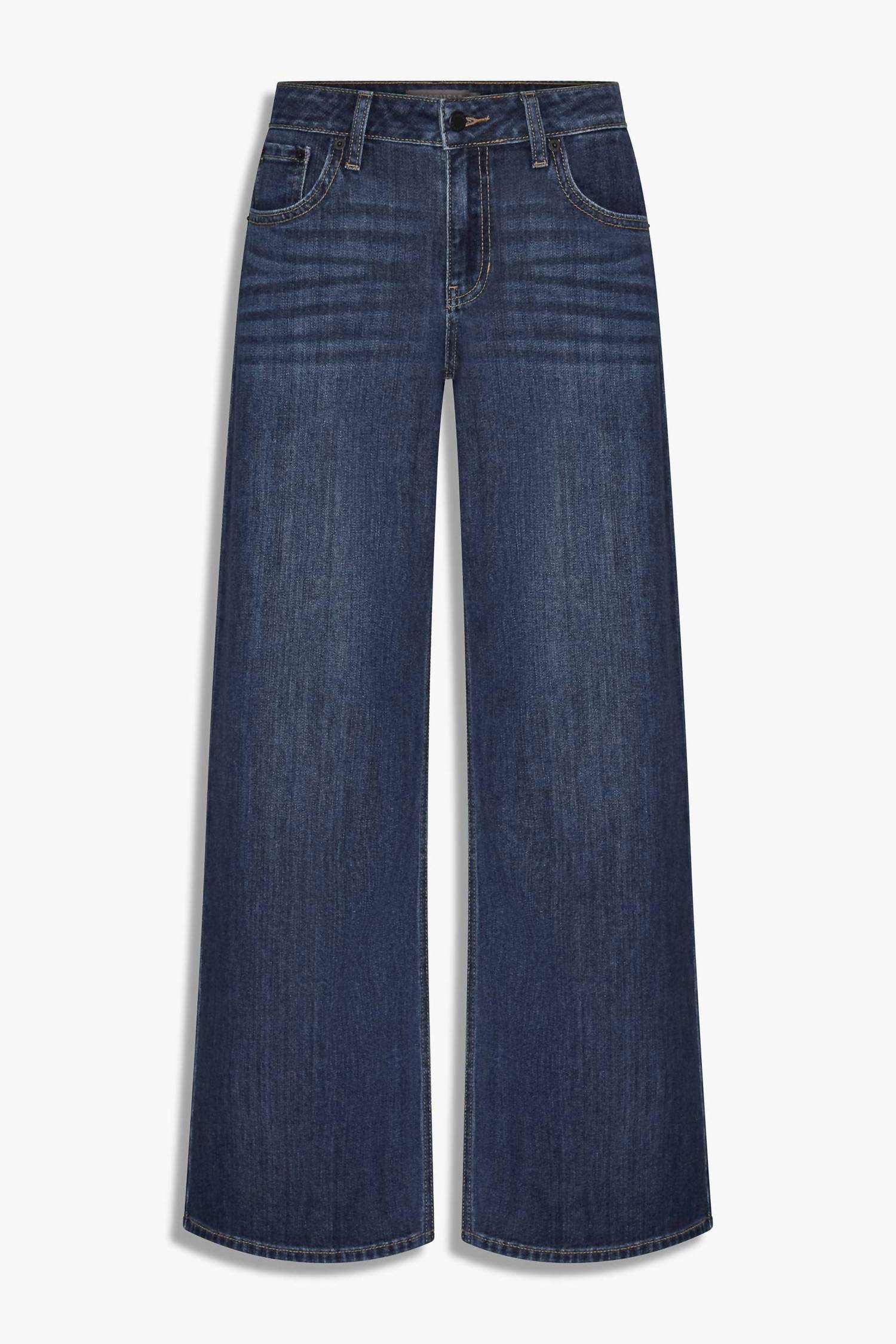JUST USA Stretch Mid Rise Palazzo Jeans in dark denim - women's pants - view 6